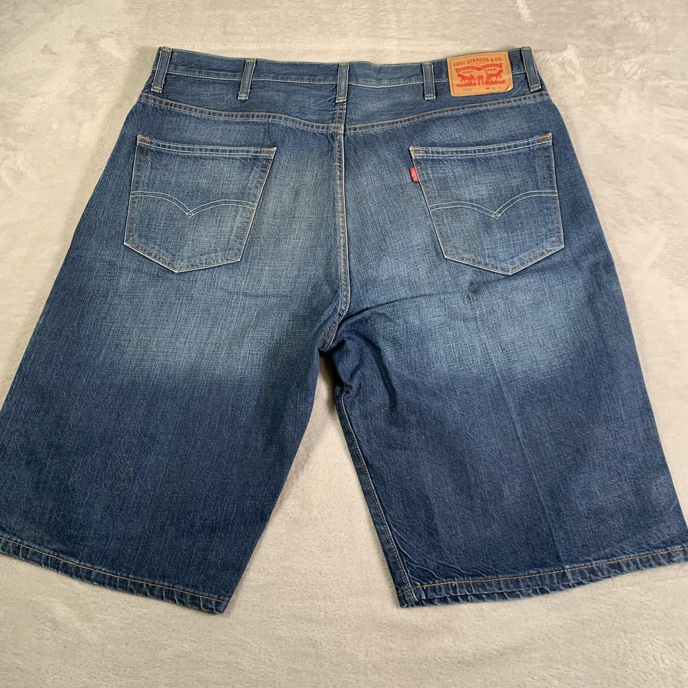 Y2K Levis 569 Shorts Mens‎ 40 Blue Denim Loose Straight Baggy 5-Pocket Zip Fly - Picture 11 of 13